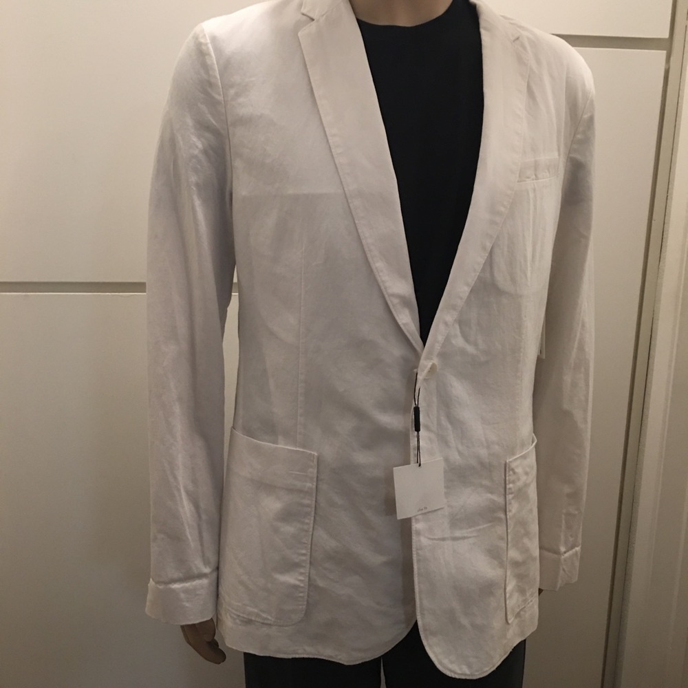 New Calvin Klein Unlined Casual Chic Linen Blazer